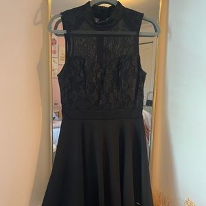 Black Halter Laced Dress